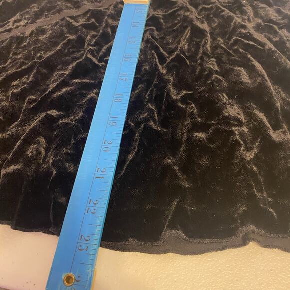 VTG J Jill Silk Rayon Crushed Velvet Skirt Women Sz 4 Black Ruffle Goth Grunge - Picture 3 of 9